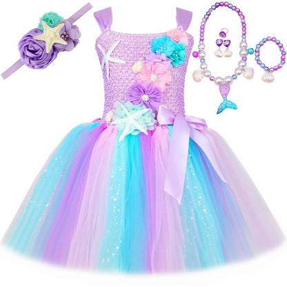 Princess Mermaid Tutu Dresses Costume for Kids