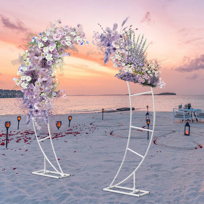 2PCS Crescent Moon Wedding Arch Frame White