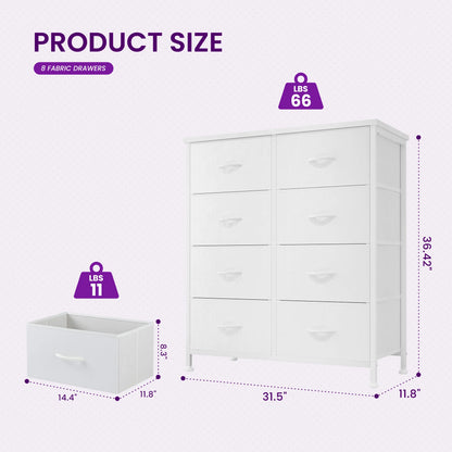 8 Fabric Drawers Storage Cabinet Steel Frame Assembly
