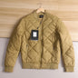 Men's Cotton Jacket with Quilted Diamond Pattern