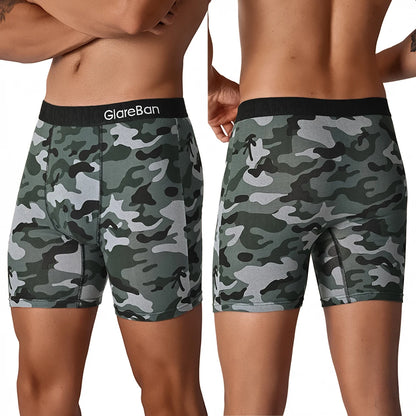 5pcs Mid-Long Camo Cotton Brand Boxer Shorts Men