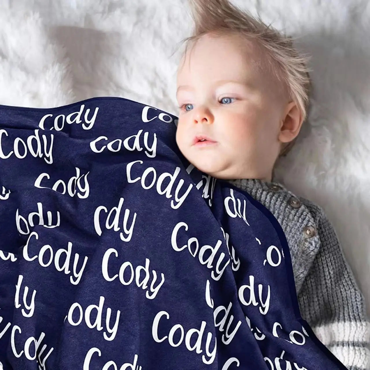Personalized Color Blanket Baby Name Swaddle Fleece