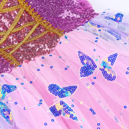 Disney Glowing Rapunzel Costume Girl LED Princess Gown