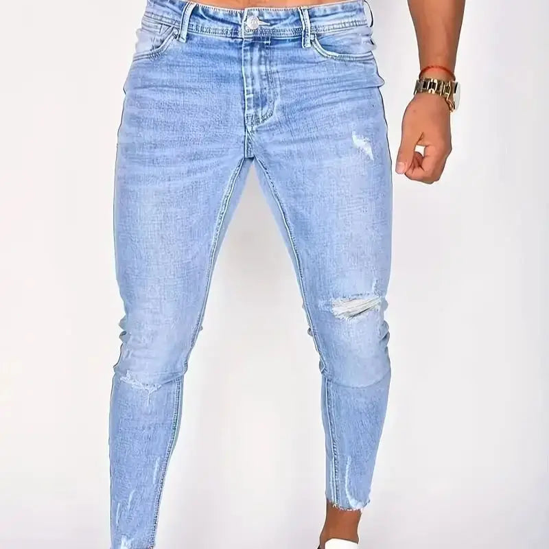 Men's Casual Slim Fit Ripped Jeans