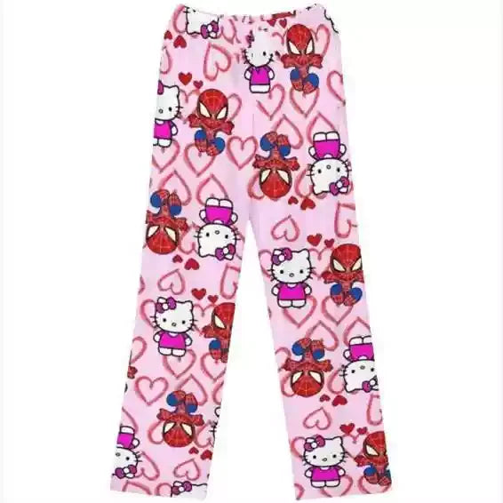 Women/Men Hello Kitty Spider-Man Cotton Loose Pajama Pants
