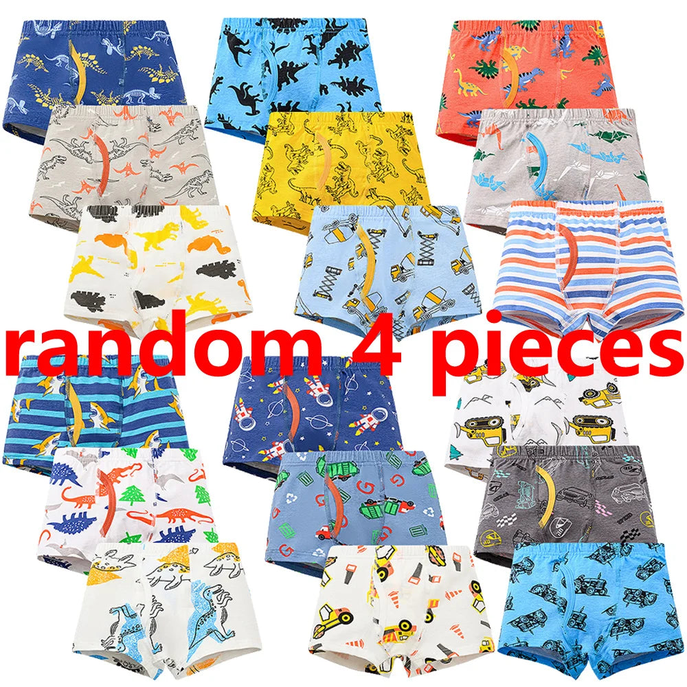 8 pcs Boys Boxer Briefs Sets 2025 New Kids Cartoon Underwear