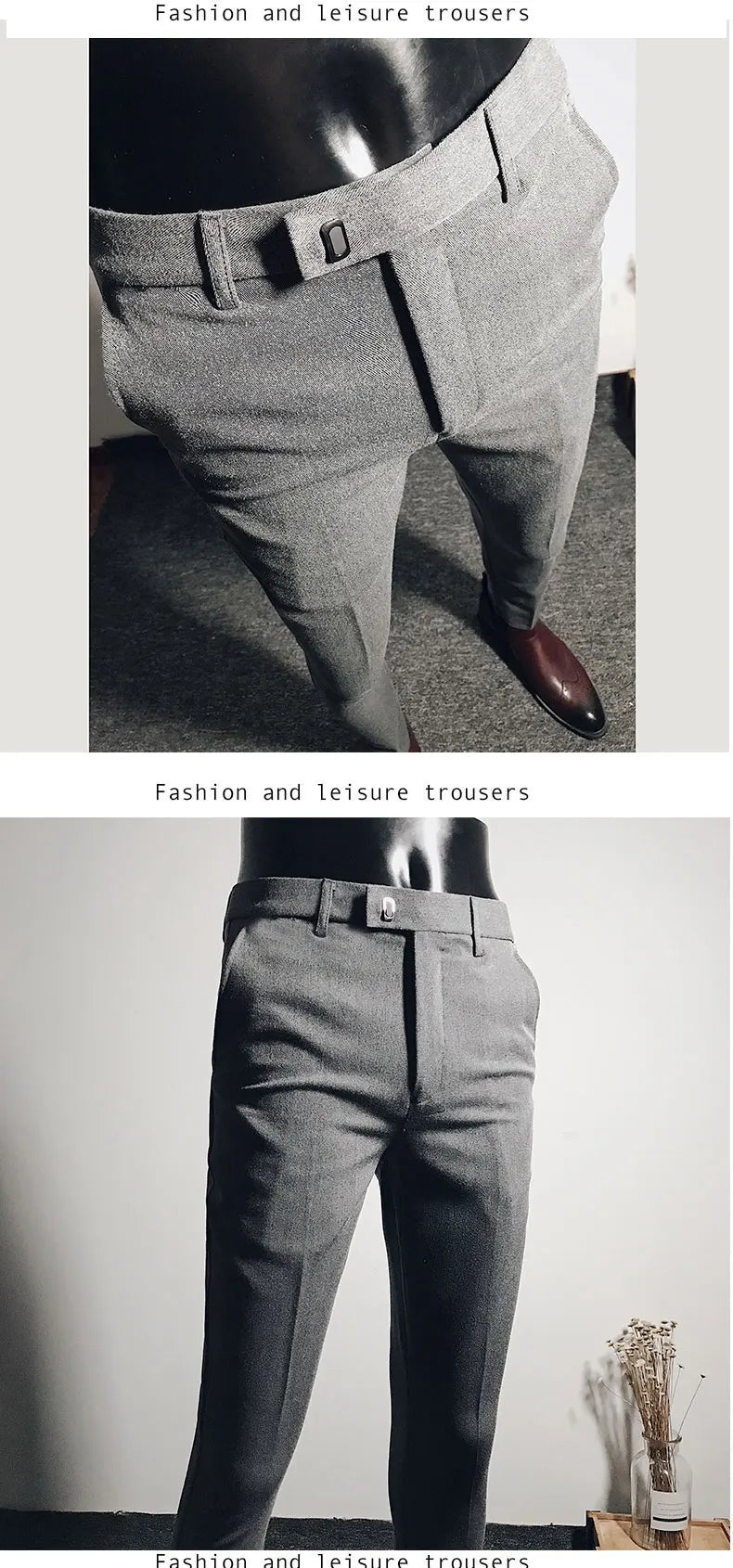 Men Stretch Slim Formal Casual Pants Fashion