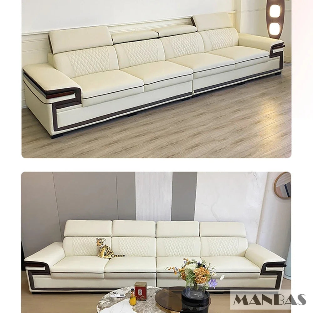 Genuine Leather Sofa Set for Living Room