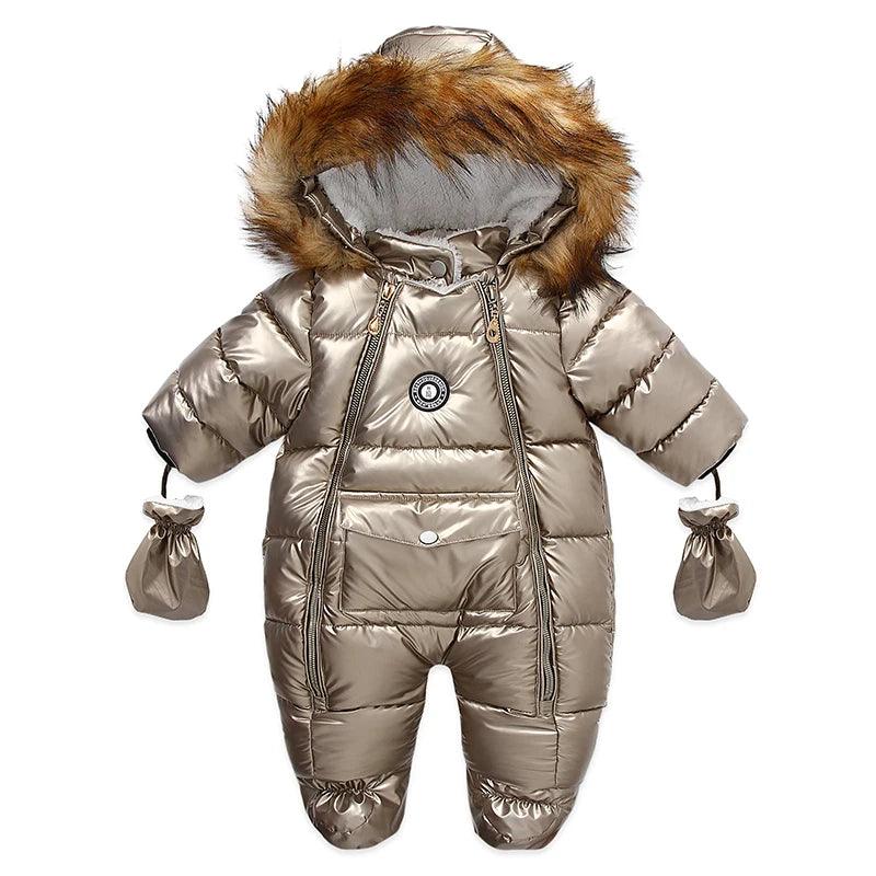 Boy/Girl Newborn Romper Thicken Waterproof Snowsuit Hoodied