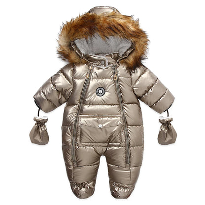 Boy/Girl Newborn Romper Thicken Waterproof Snowsuit Hoodied