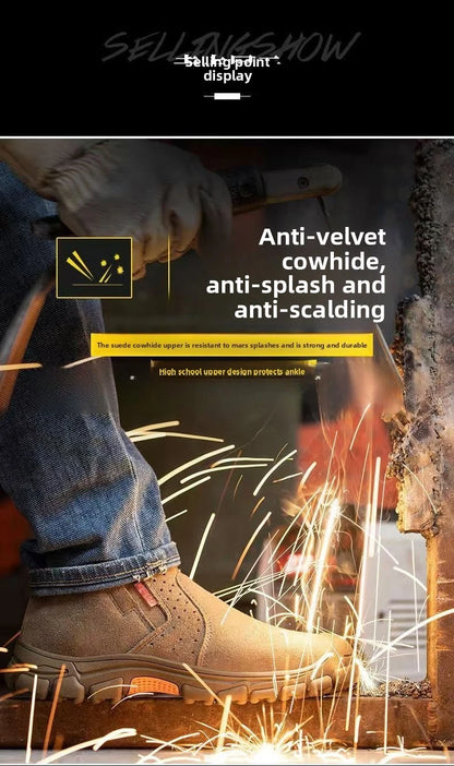 Anti Smashing Steel Toe Insulated Shoes, Breathable Suede