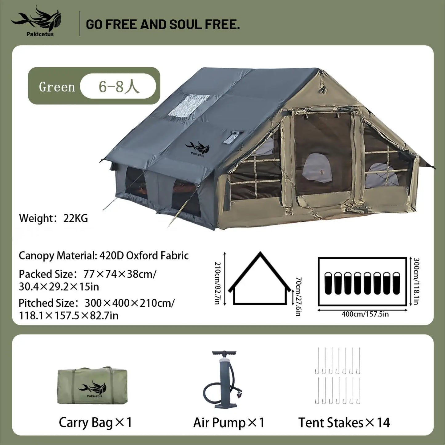 Quick Setup Inflatable Camping Tent, Waterproof