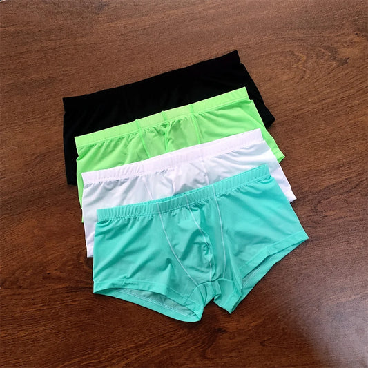 4PCS Sexy Men Brief Summer Breathable Underwear