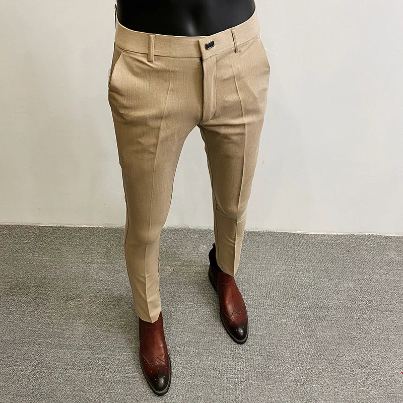 Men Stretch Slim Formal Casual Pants Fashion