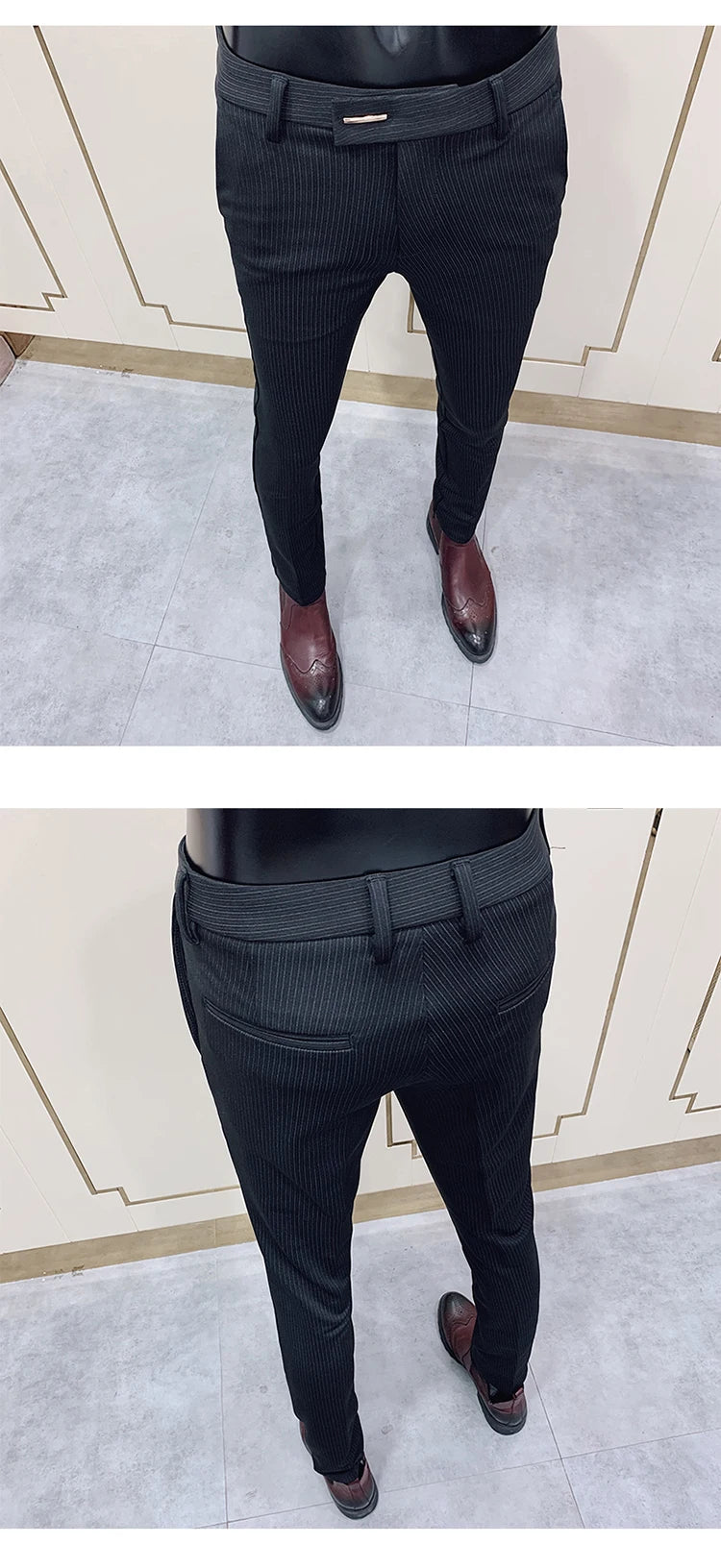 Men Stretch Slim Formal Casual Pants Fashion