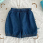 2 Pcs Lapel Denim Baby Girl Romper Set