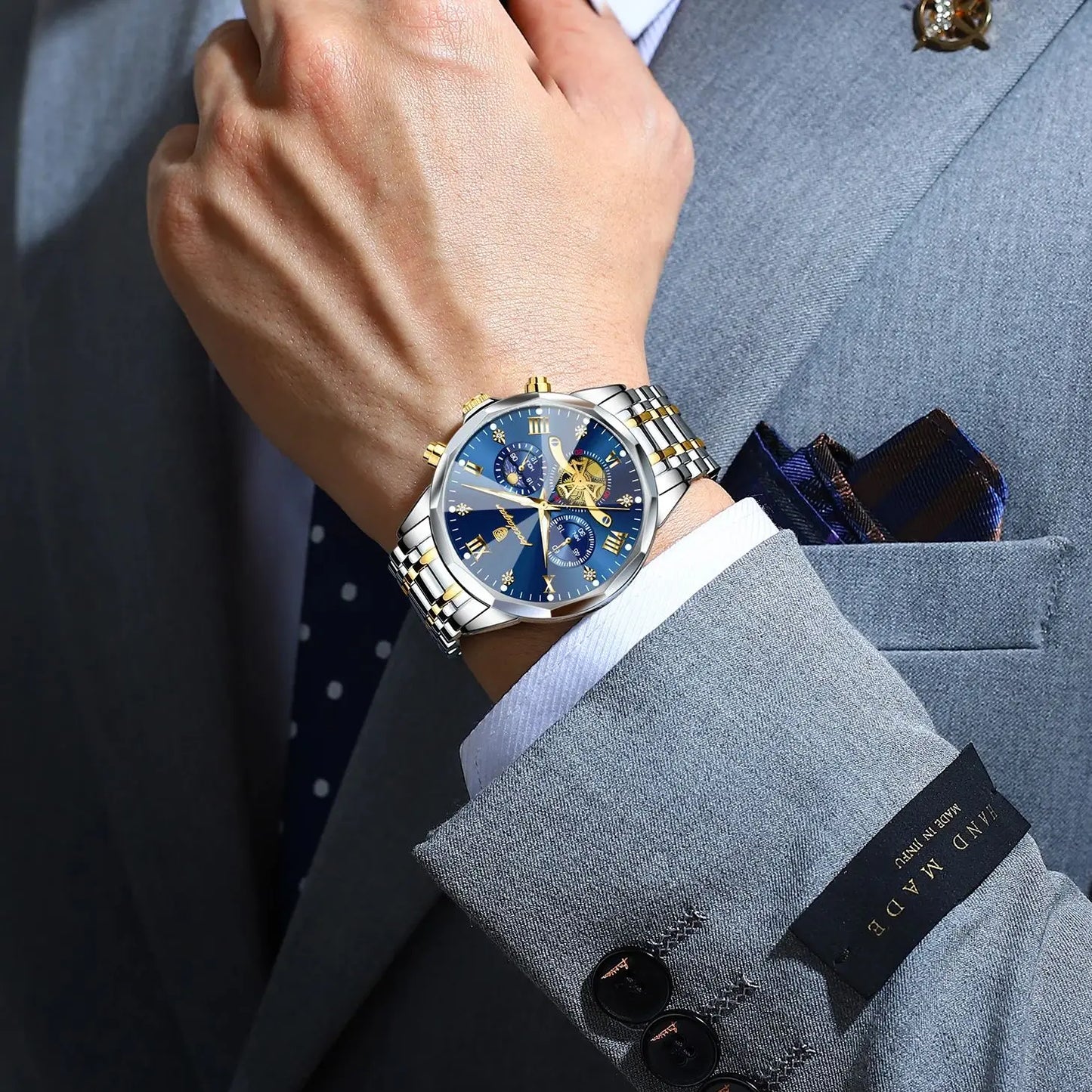 POEDAGAR Luxury Watch Top Original Waterproof Chronograph