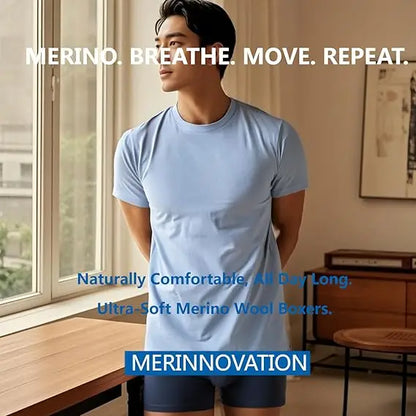 Men Merino Wool Boxer Briefs Soft Breathable