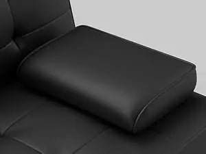 Leather Futon Couch with Removable Armrests