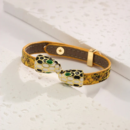 Women Fashion Charm Metal Snake Head Bangles