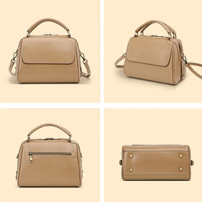 Genuine Leather Boston Tote Handbags For Women