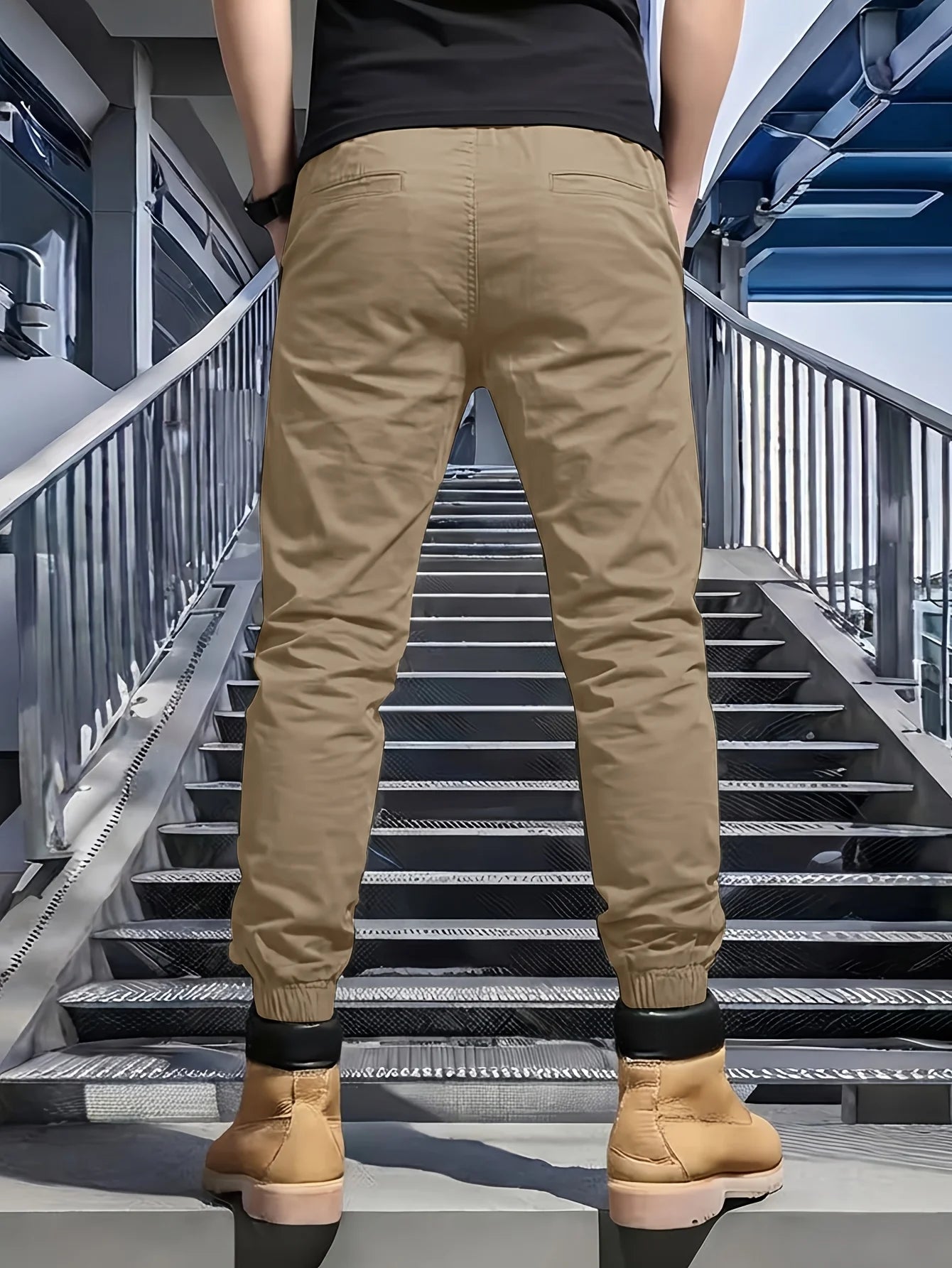 6pcs Men's Loose Long Multi Pocket Workwear Pants