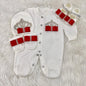 4 Pcs Boy/Girl Rhinestone Crown Jumpsuit Clothing
