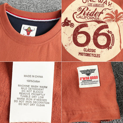 American Retro Short Sleeve O-neck T-shirt