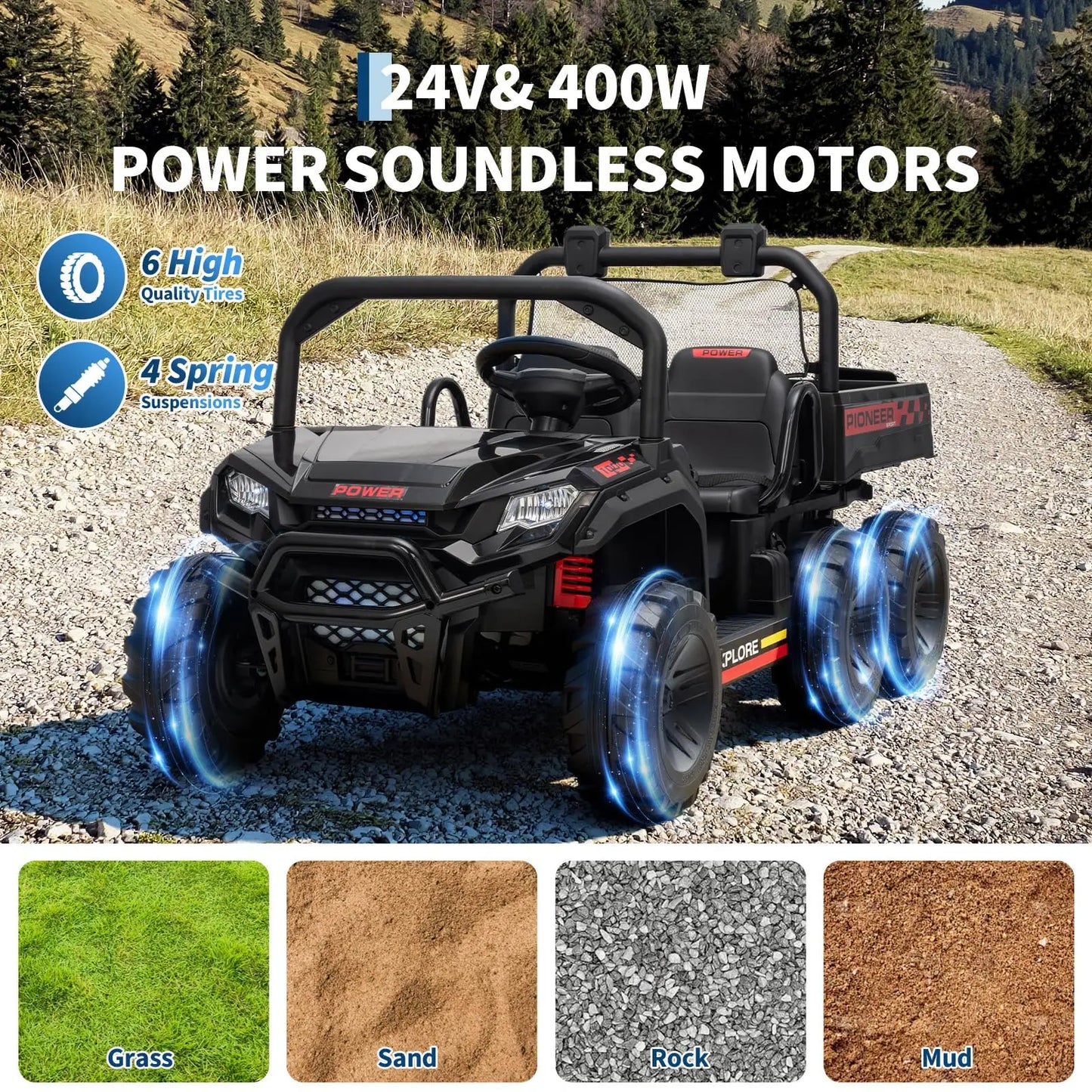 24V 4WD Electric Ride-on Dump Truck For Kids