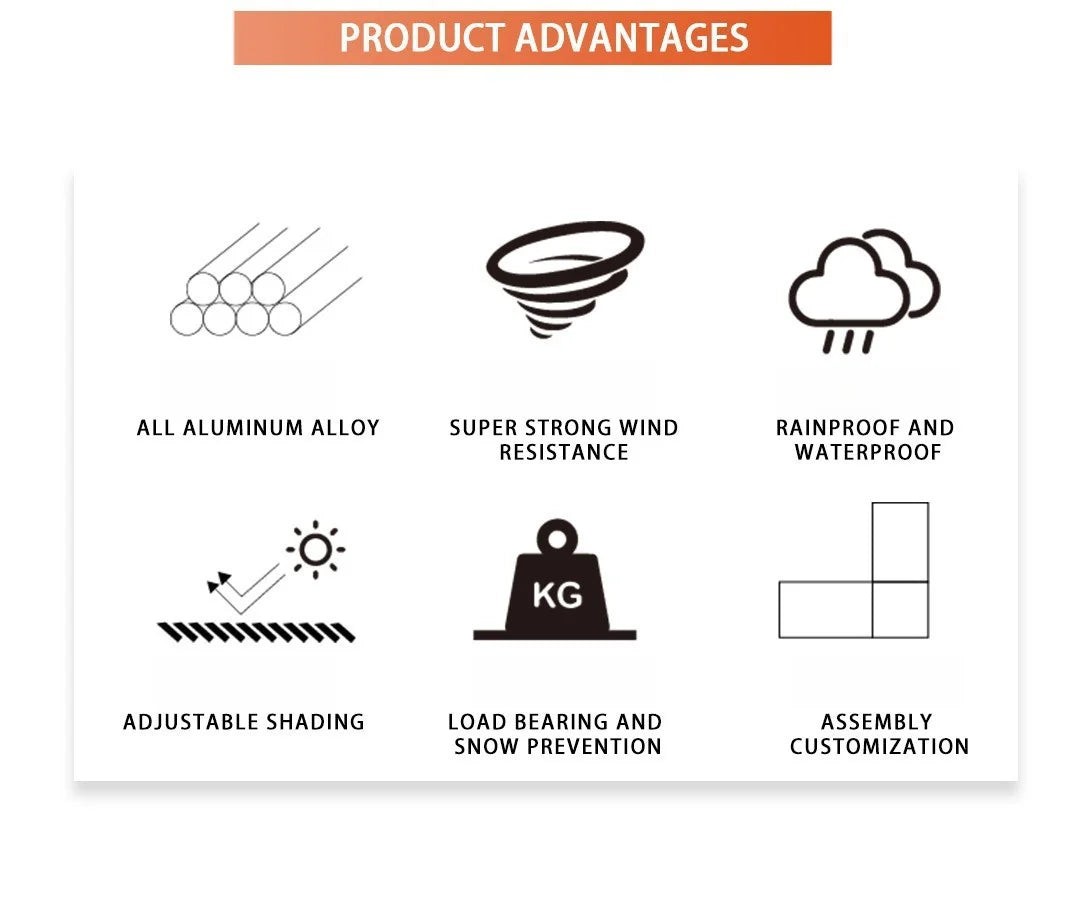 Aluminum Louvered Sunroof Pergola Roof Canopy