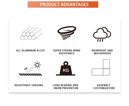 Aluminum Louvered Sunroof Pergola Roof Canopy