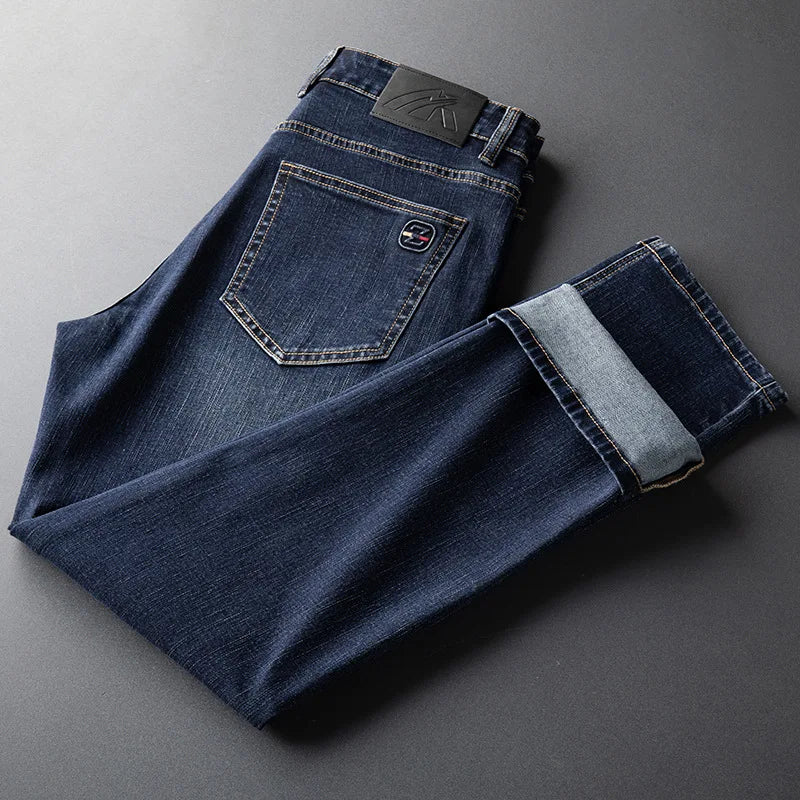 Stretch Black Blue Casual Mens Trousers Classic