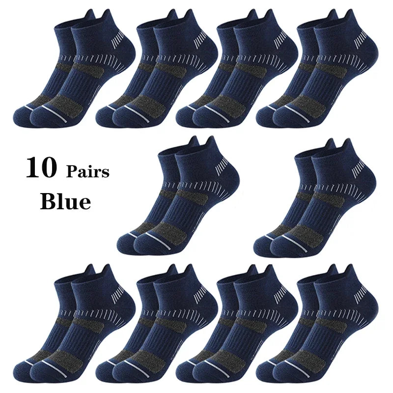 10 Pairs Men Ankle Athletic Socks