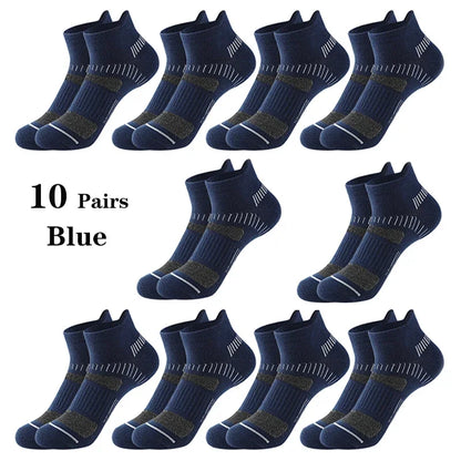 10 Pairs Men Ankle Athletic Socks