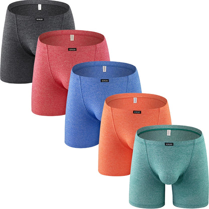 Men's Long Leg Boxer Briefs Sexy Bulge Trunks