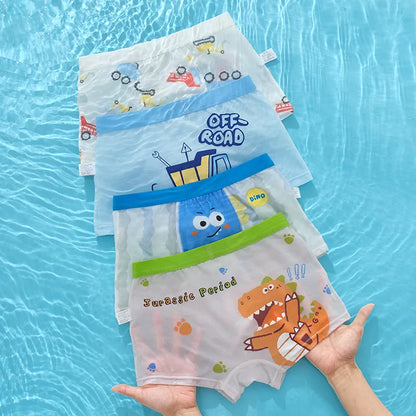 4PCS Cool Boys Cute Print Underwear