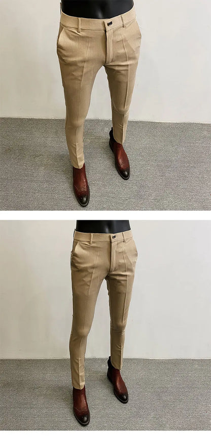 Men Stretch Slim Formal Casual Pants Fashion