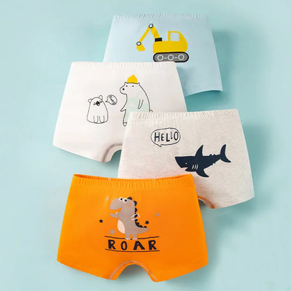 8 pcs Boys Boxer Briefs  Underwear Teenager Cartoon