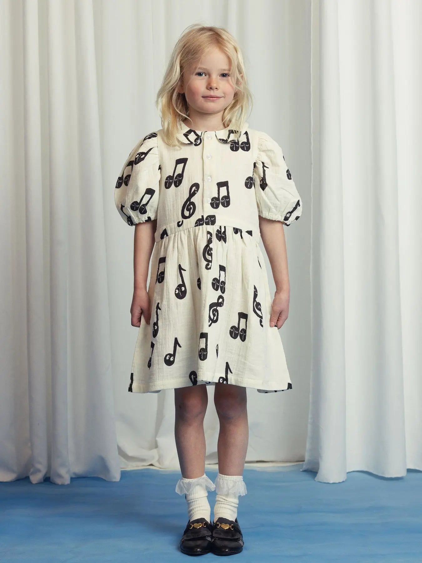 Nordic Style Music Symbol Printed Dress Sweatershirt