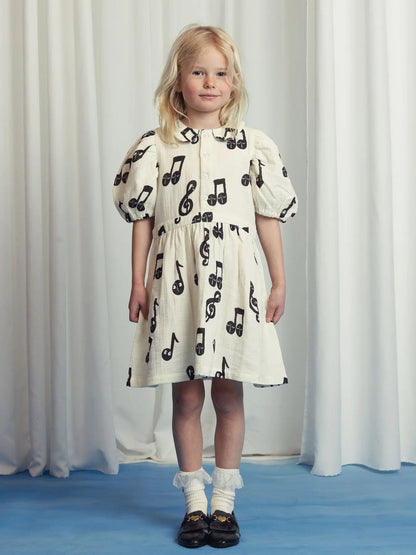 Nordic Style Music Symbol Printed Dress Sweatershirt