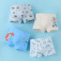 4PCS Boys Cotton Antibacterial Cute Cartoon Print Underwear