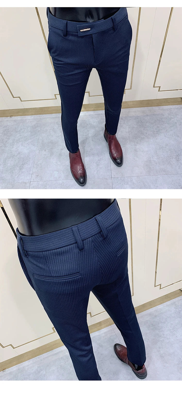 Men Stretch Slim Formal Casual Pants Fashion