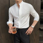 High End Stand Up Collar Men's Long Sleeve