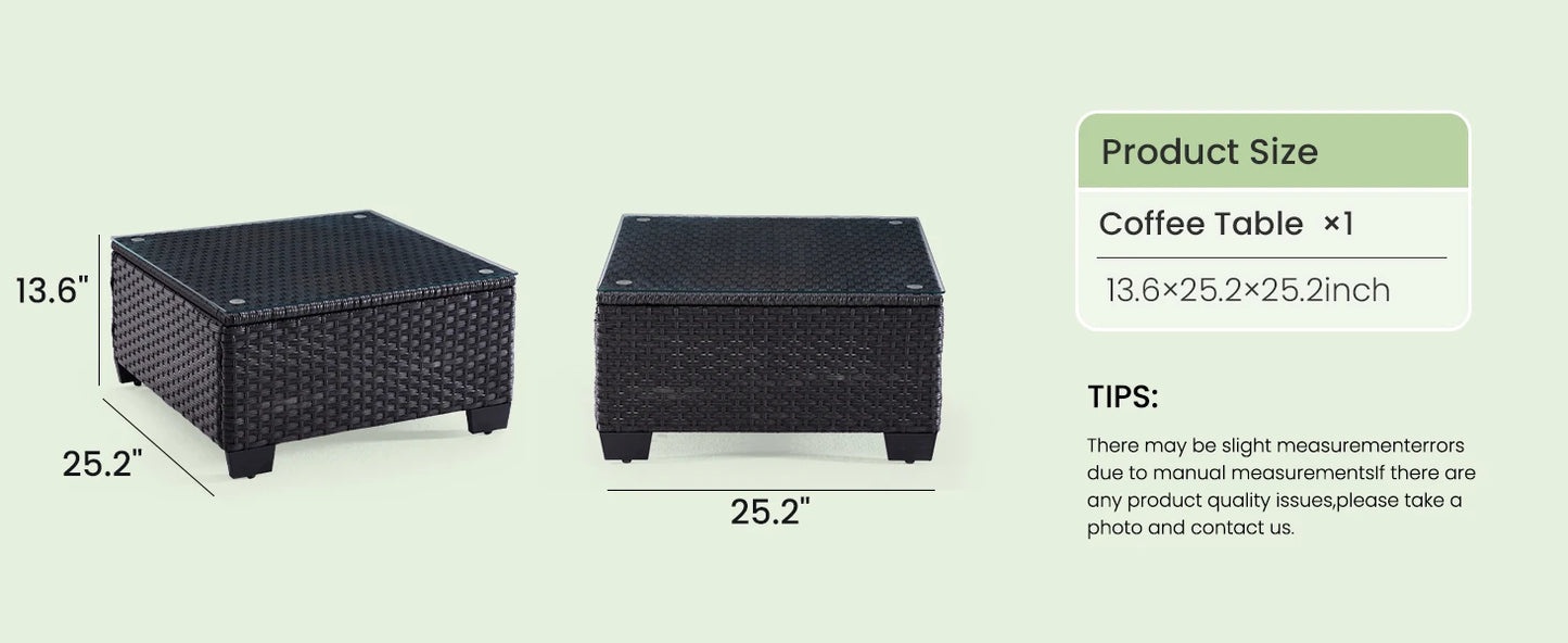 Sofa Set, Outdoor Furniture with Ottoman