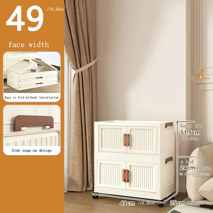 Foldable Plastic Storage Cabinet, Easy Assembly