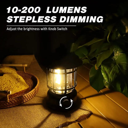 Rechargeable Lantern Stepless Dimming Portable Waterproof