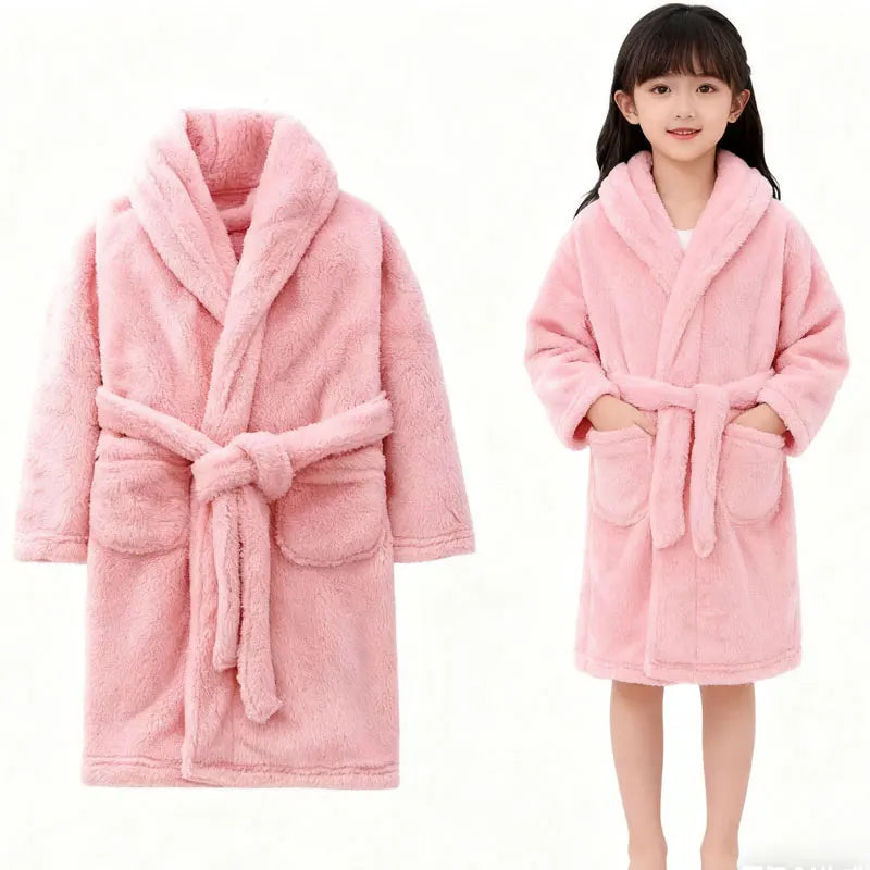 Boys/Girls Warm Fleece Flannel Bath Robes