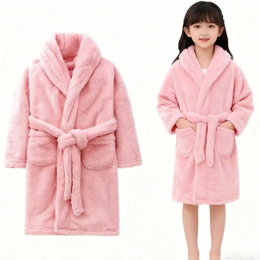 Boys/Girls Warm Fleece Flannel Bath Robes