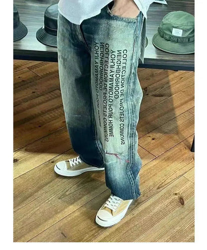 Loose Personality Trendy Washed Pants Men'