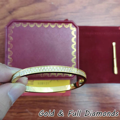 Diamond Cuff Women Bracelet Gold Tone